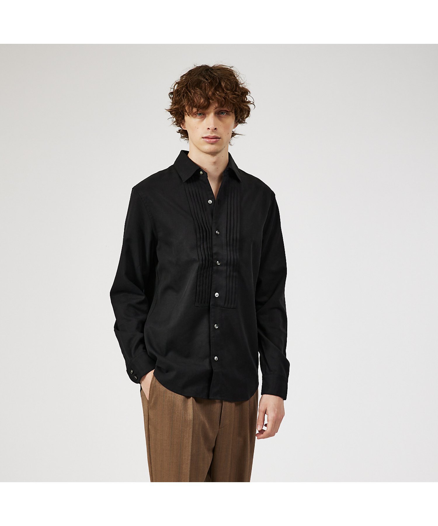 【SALE／50%OFF】DESIGNWORKS ピンタックシャツ デザインワークス トップス シャツ・ブラウス カーキグリーン ブラック【送料無料】