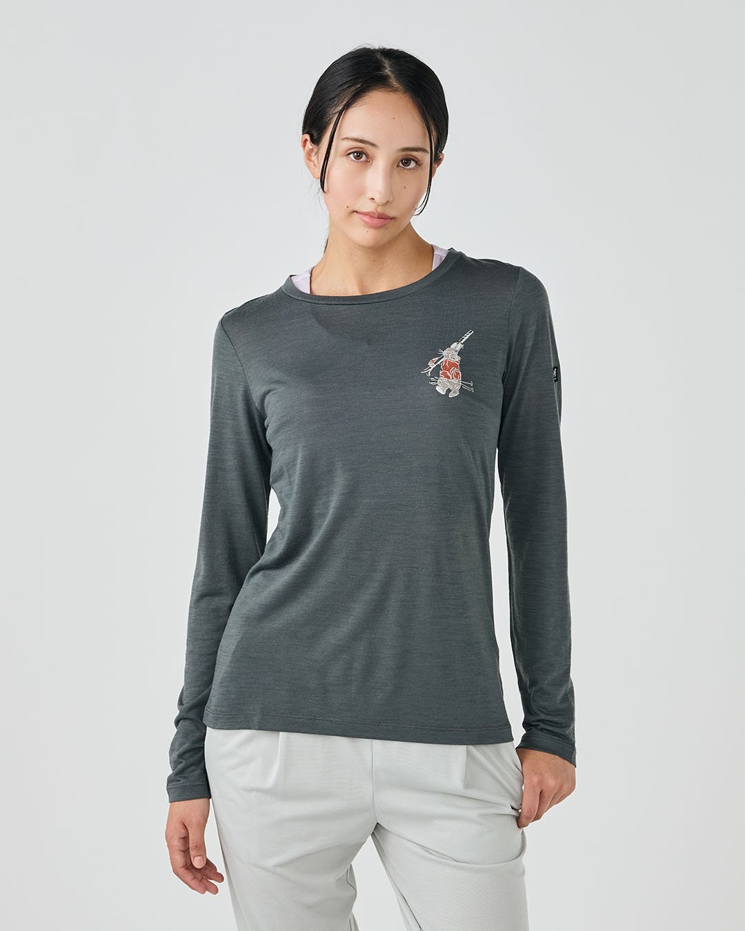 SN super.natural W LIL SKI BUNNY ロングスリーブトップ メリノウール スーパーナチュラル トップス ..