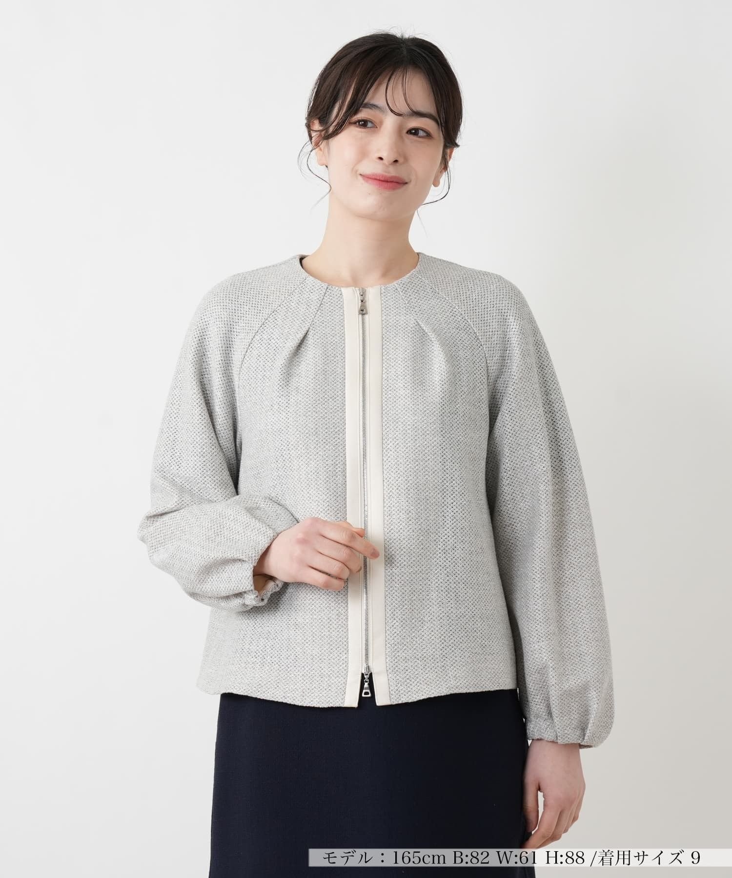 Leilian ノーカラーラメジャケット【ROCHAS Premiere】 レリアン ジャケット・アウター テーラードジャケット・ブレザー【送料無料】