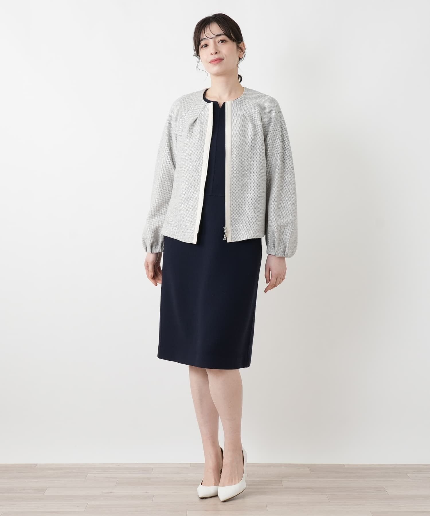 Leilian ノーカラーラメジャケット【ROCHAS Premiere】 レリアン ジャケット・アウター テーラードジャケット・ブレザー【送料無料】