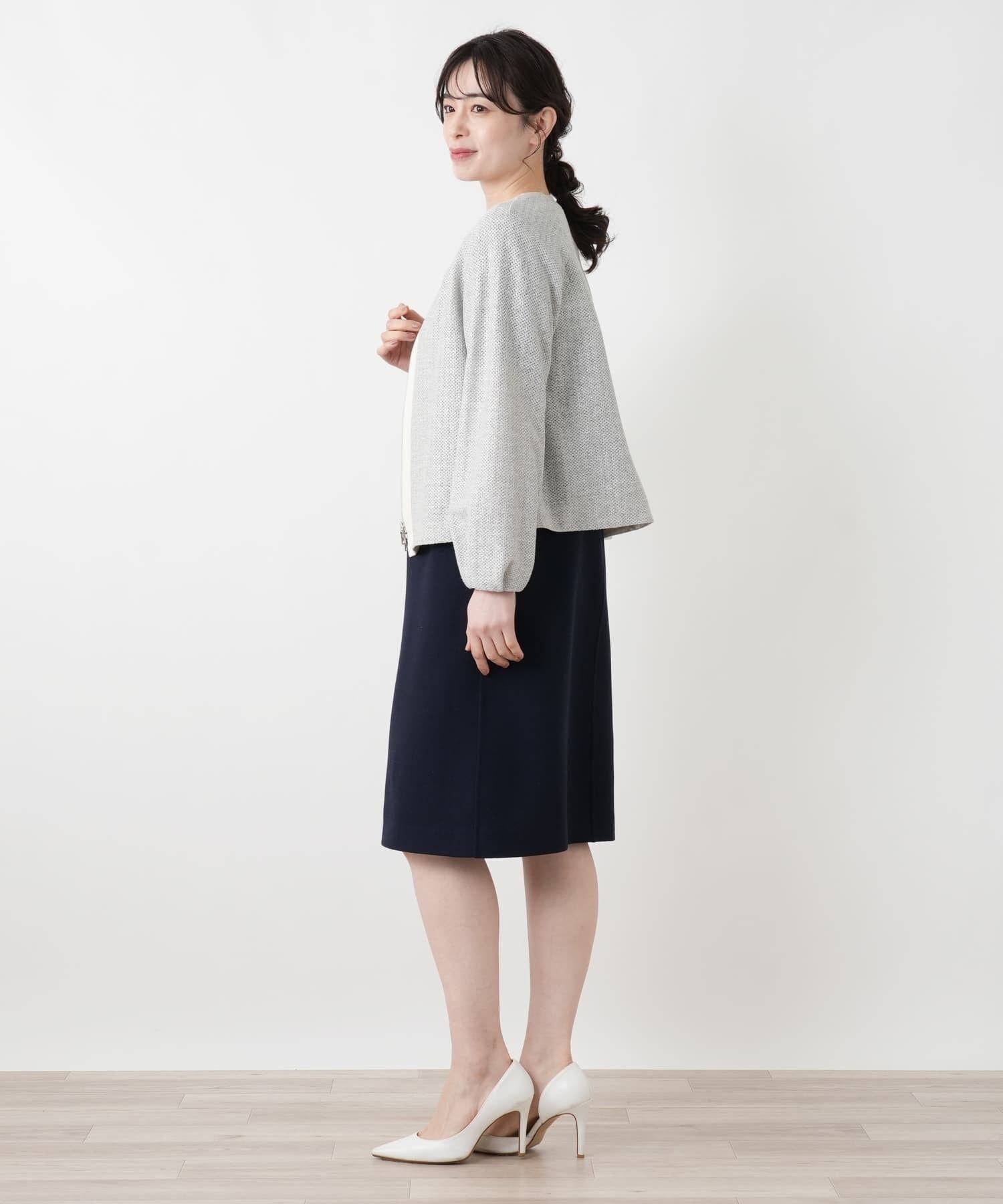 Leilian ノーカラーラメジャケット【ROCHAS Premiere】 レリアン ジャケット・アウター テーラードジャケット・ブレザー【送料無料】