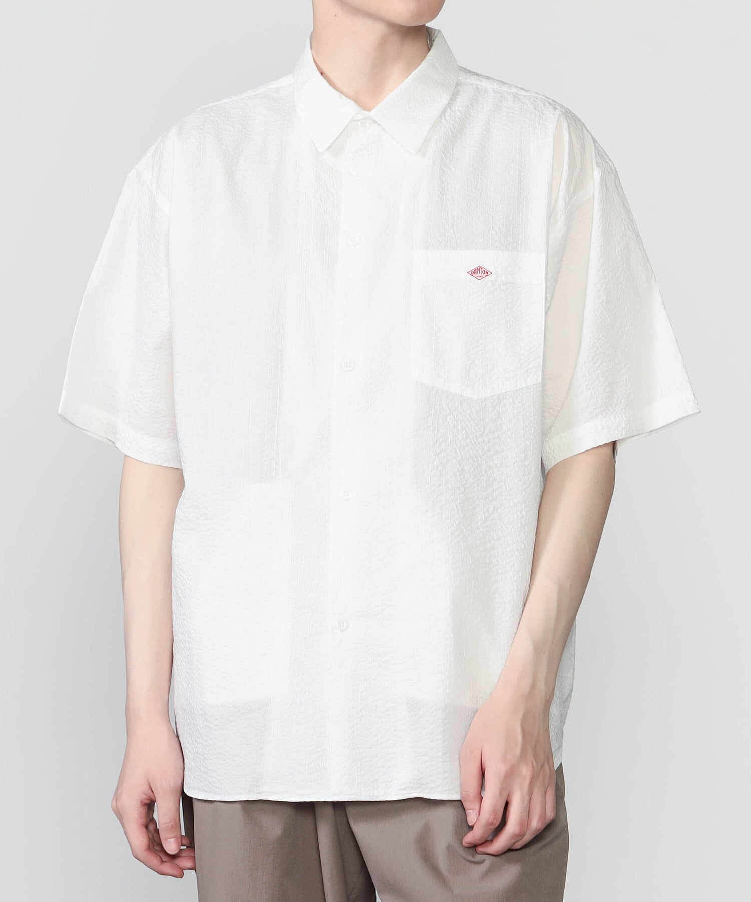 Bshop DANTON ｜ コットンローン 半袖ワークシャツ MEN ビショップ トップス シャツ・ブラウス ブラウン