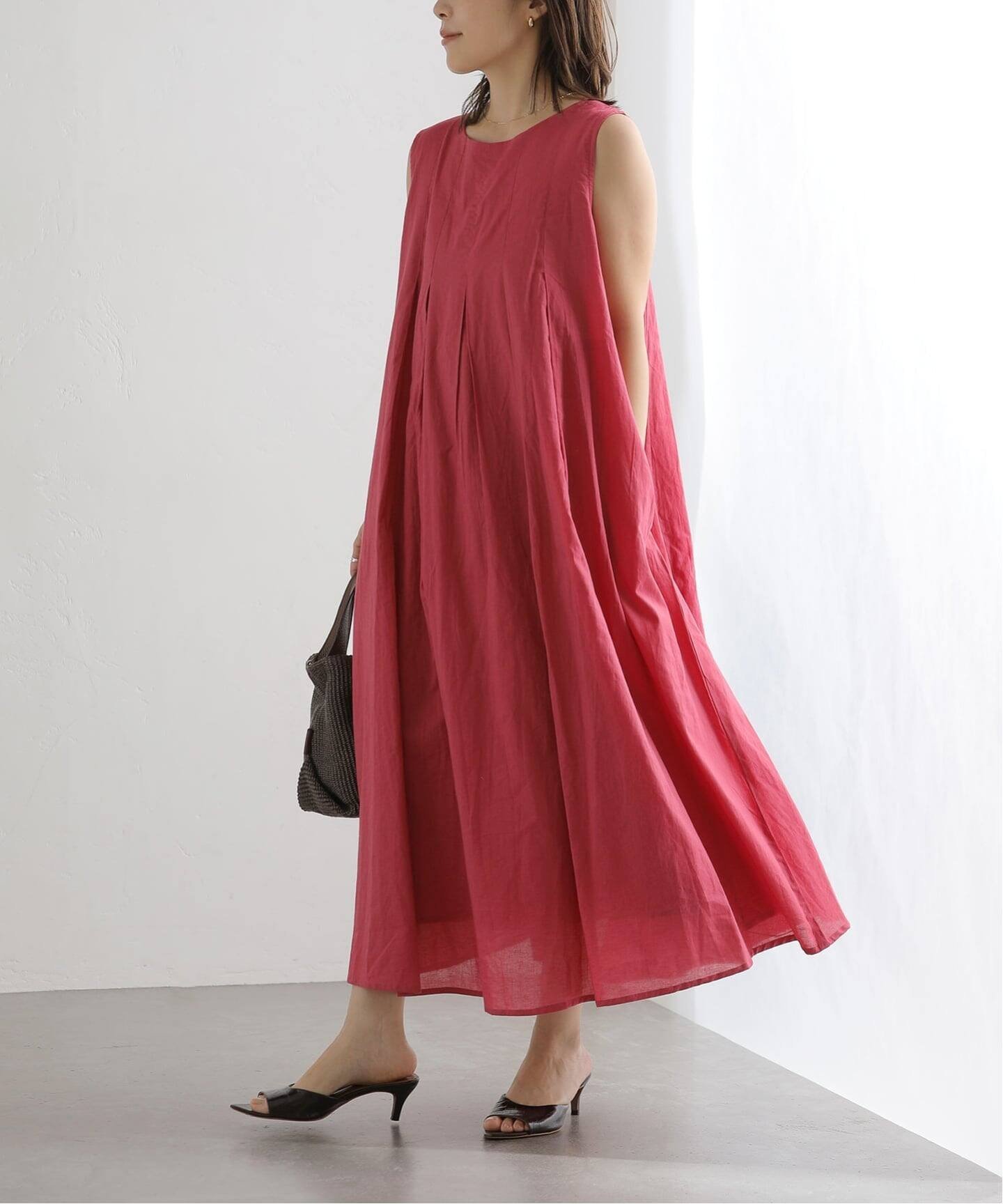 La Totalite 【洗える】2WAYワンピース ラ トータリテ ワンピース・ドレス ワンピース レッド ベージュ ネイビー