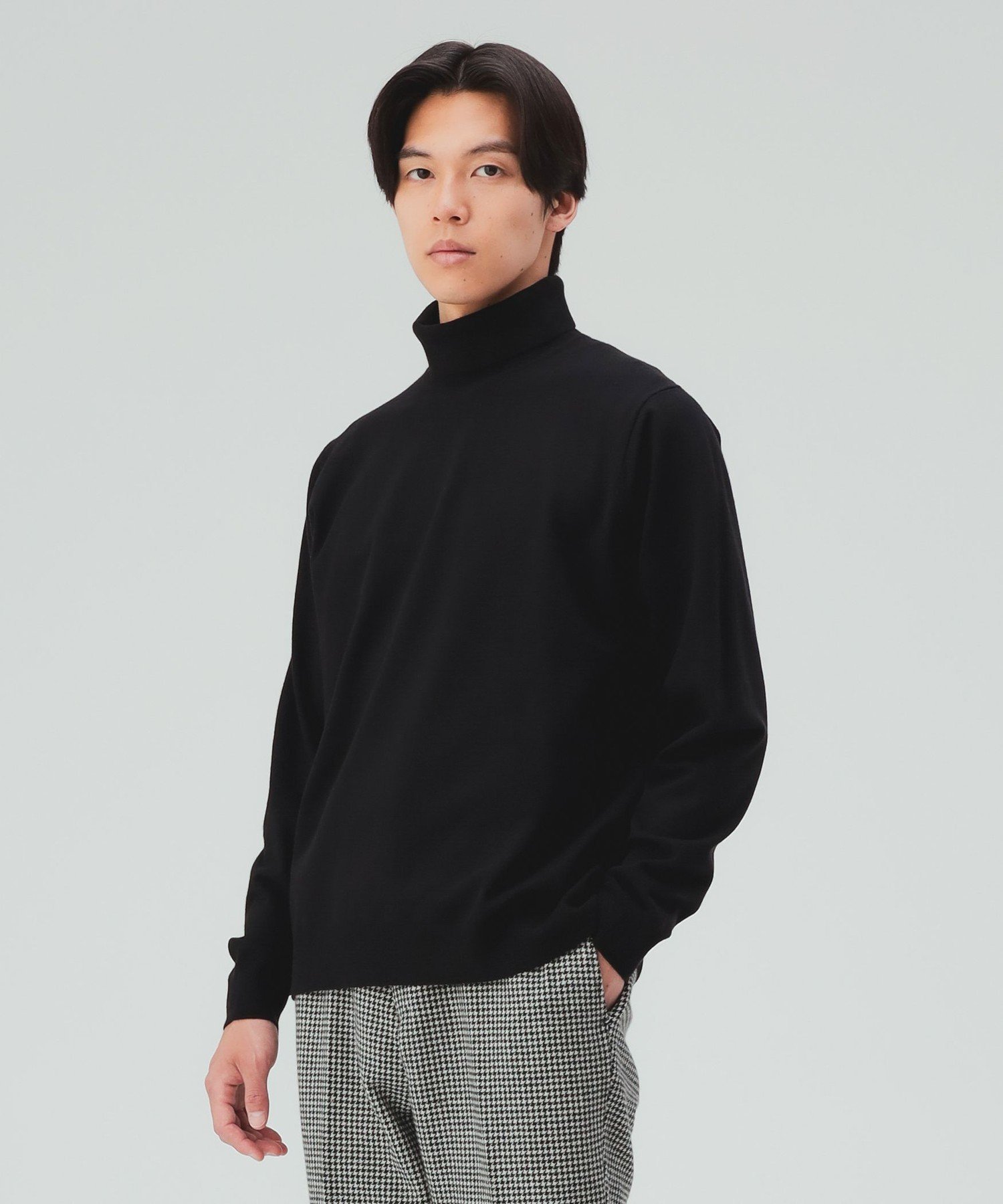 BEAMS HEART MEN タートルネック ニット ビームス ハート トップス ニット ブラック【送料無料】