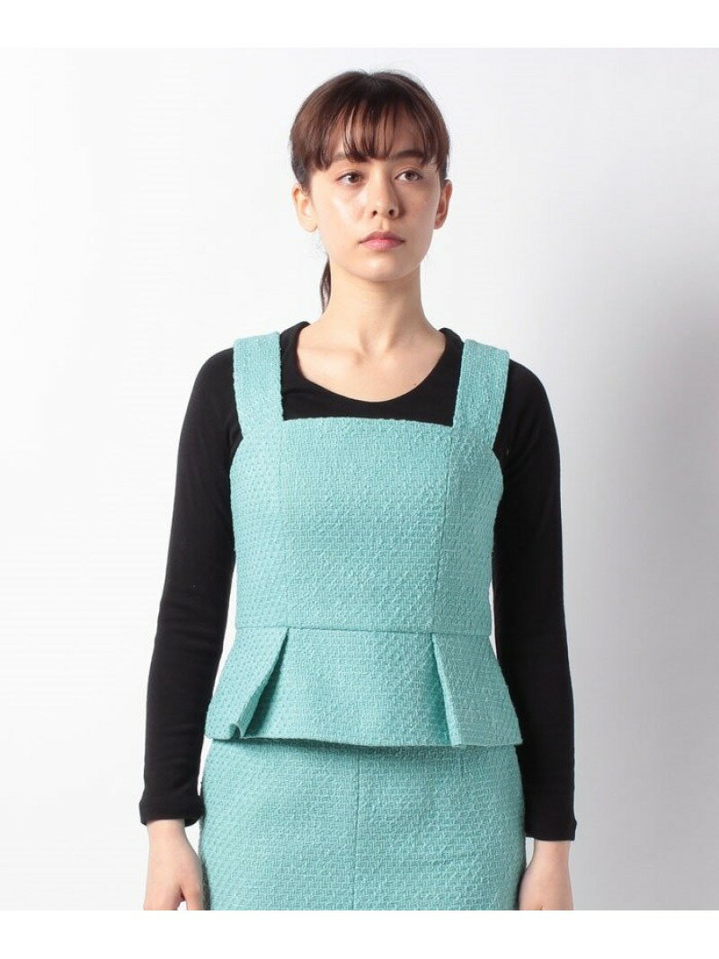 【SALE／50%OFF】allureville 【セットアップ対応商品】【Loulou Willoughby】ソリッドツイードペプラムブラウス アルアバイル シャツ/ブラウス 長袖シャツ ブルー【送料無料】