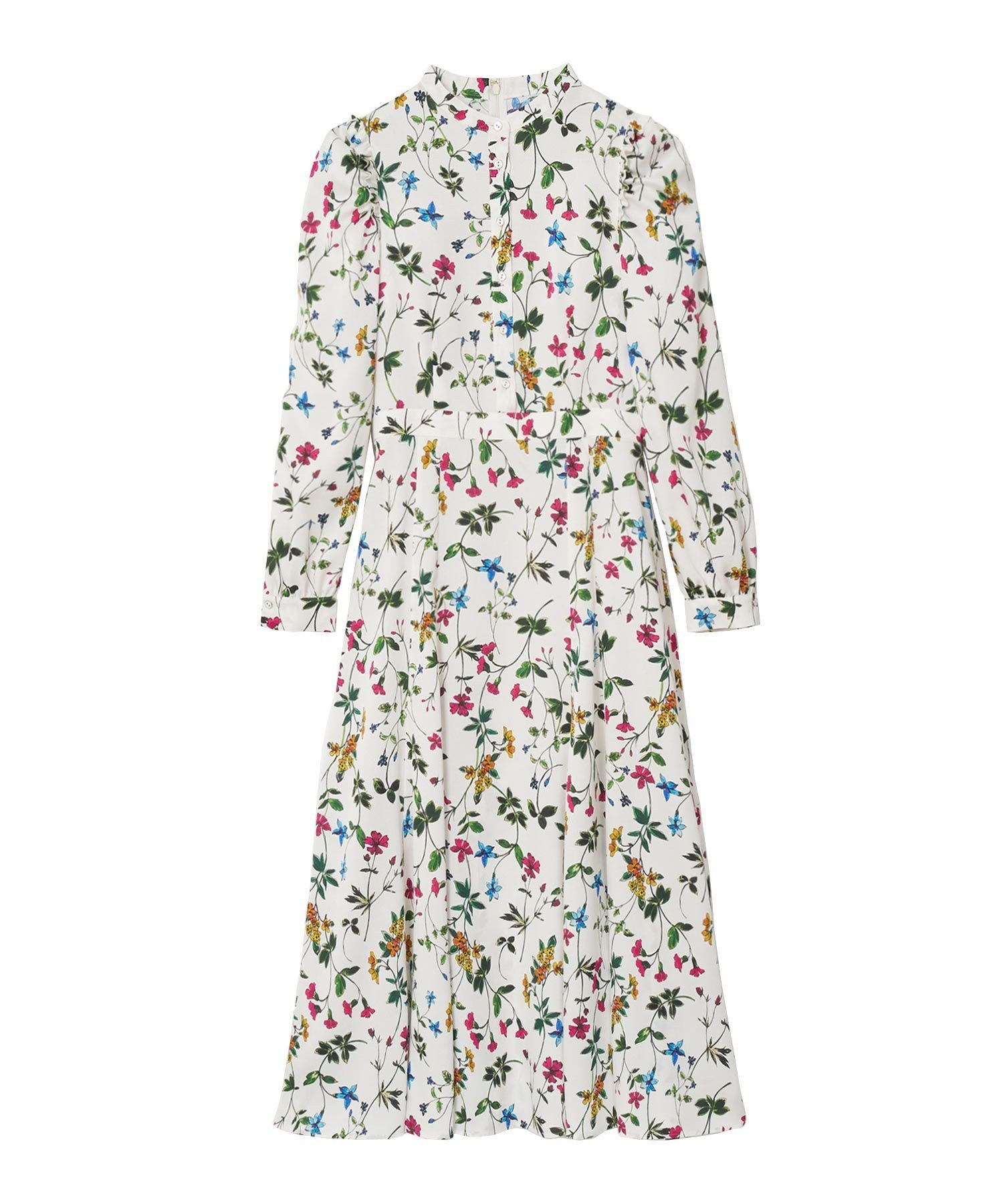 【SALE／40%OFF】ANAYI ボタニカルプリント袖ギャザーワンピース アナイ ワンピース・ドレス ワンピース ブラック ホワイト【送料無料】のサムネイル