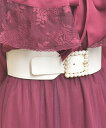 【SALE/40%OFF】axes femme スクエアパールバックルベルト アクシーズファム ファッション雑貨 ベルト ブラック ブラウン ホワイト