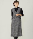 【SALE/30%OFF】J.PRESS ウールシルクツイードグレンチェック ジャンパースカート ジェイプレス ワンピース・ドレス ジャンパースカート ブラウン...