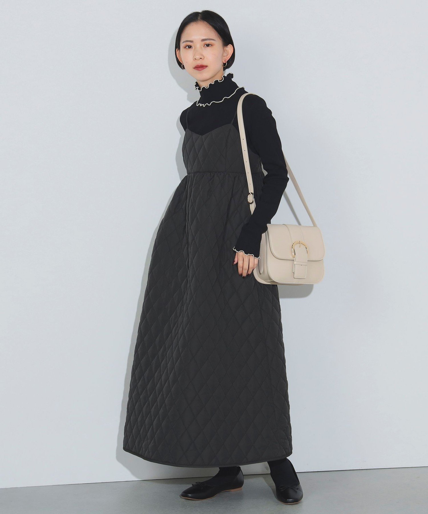 【SALE／40%OFF】BEAMS HEART WOMEN キルティング キャミソールワンピース ビームス アウトレット ワンピース・ドレス ワンピース グリーン ブラック【送料無料】