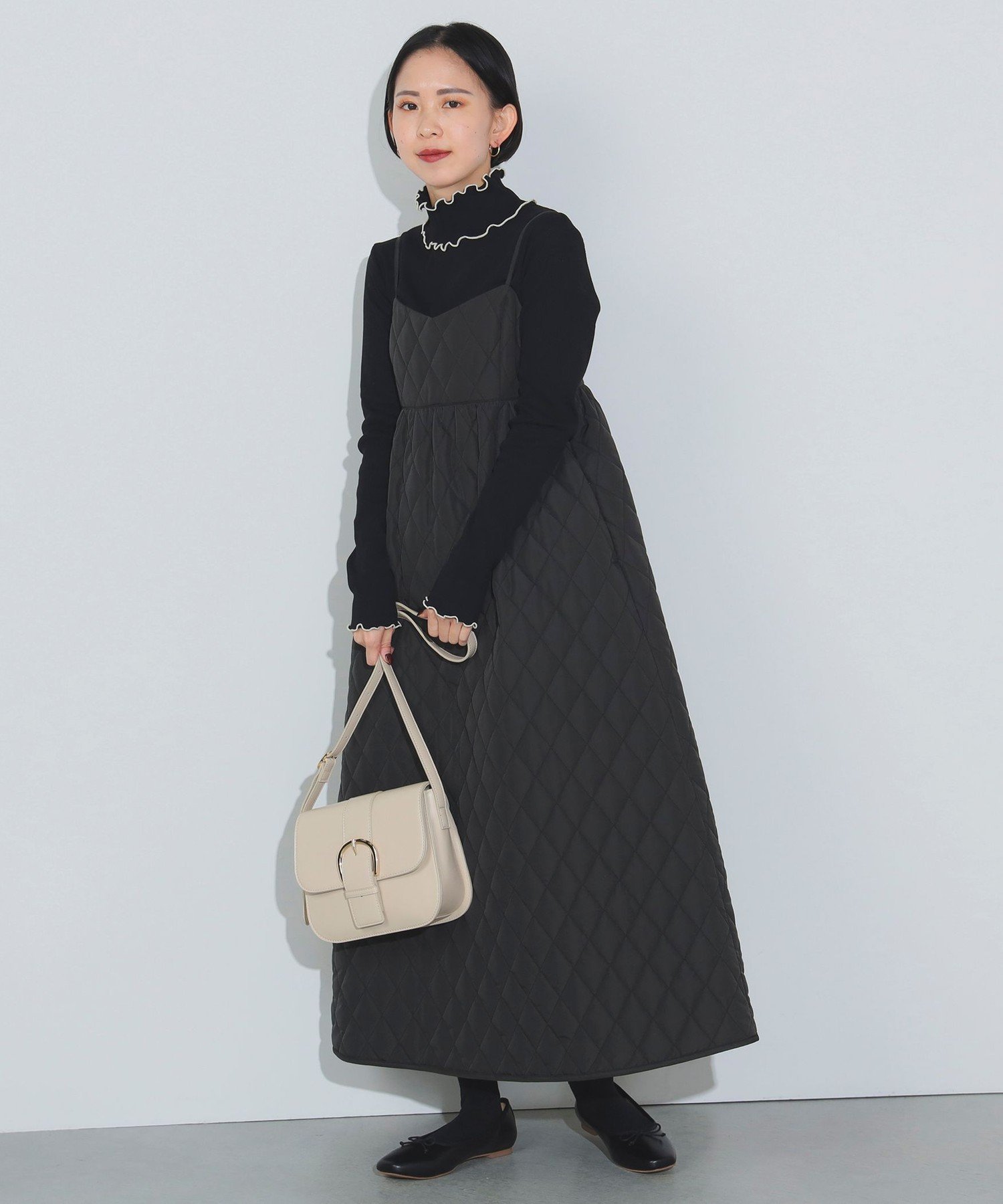 【SALE／40%OFF】BEAMS HEART WOMEN キルティング キャミソールワンピース ビームス アウトレット ワンピース・ドレス ワンピース グリーン ブラック【送料無料】