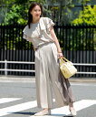 【SALE/30%OFF】any SiS L 【接触冷感・吸水速乾・UVカット】サラキレイ ワイドパンツ エニィスィス パンツ その他のパンツ ホワイト ネイビ...