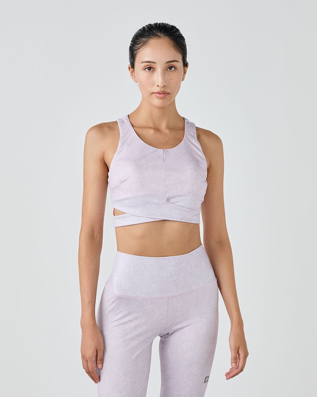 SN super.natural フロント クロス プリント ブラトップ ヨガ ピラティス スーパーナチュラル トップス ノースリーブ・タンクトップ ピンク ネイビー ブラウン【送料無料】