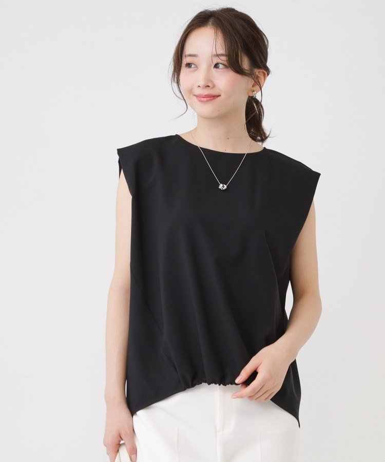 COUP DE CHANCE 【手洗い可/セットアップ可】フロント裾ギャザープルオーバー クード シャンス トップス カットソー・Tシャツ ブラック グレー ブラウン【送料無料】