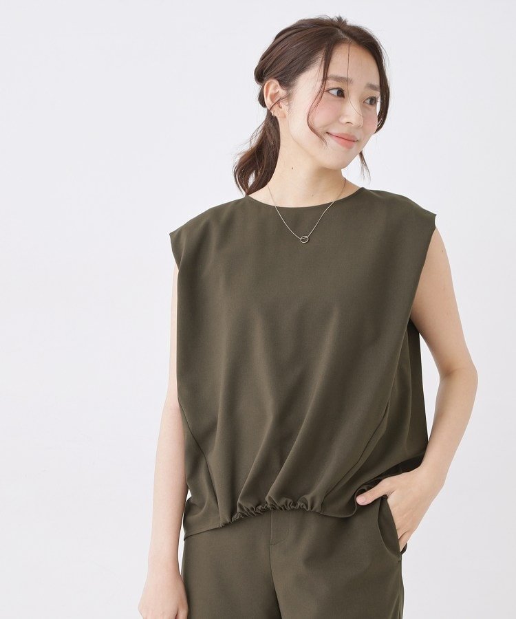 COUP DE CHANCE 【手洗い可/セットアップ可】フロント裾ギャザープルオーバー クード シャンス トップス カットソー・Tシャツ ブラック グレー ブラウン【送料無料】