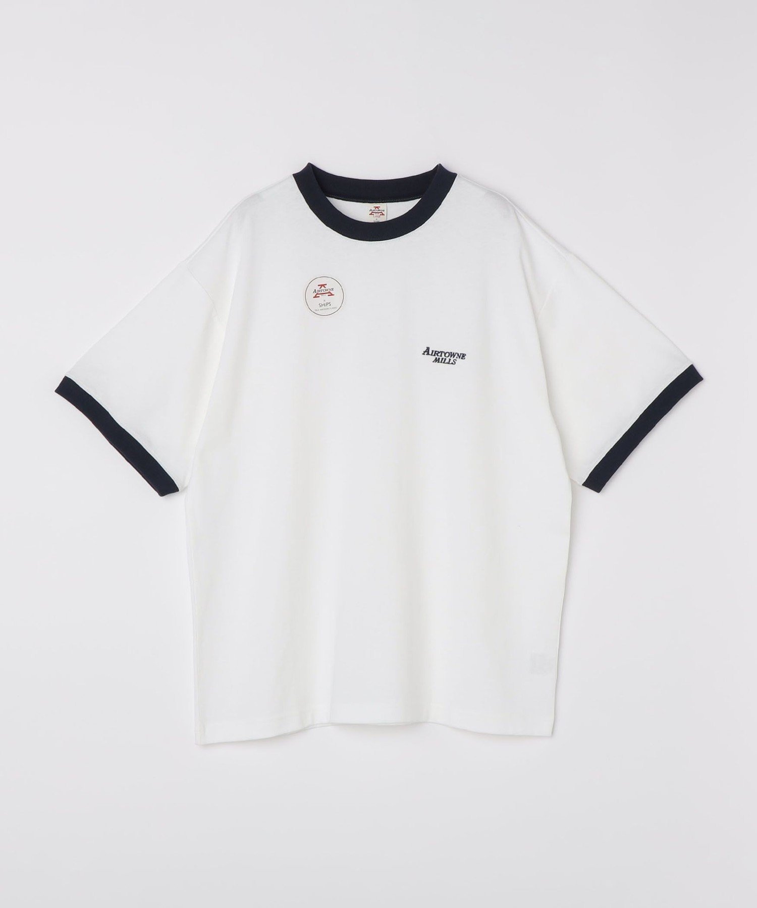 MEN AIRTOWNE: リンガー Tシャツ シップス トップス カットソー・Tシャツ オレンジ ネイビー