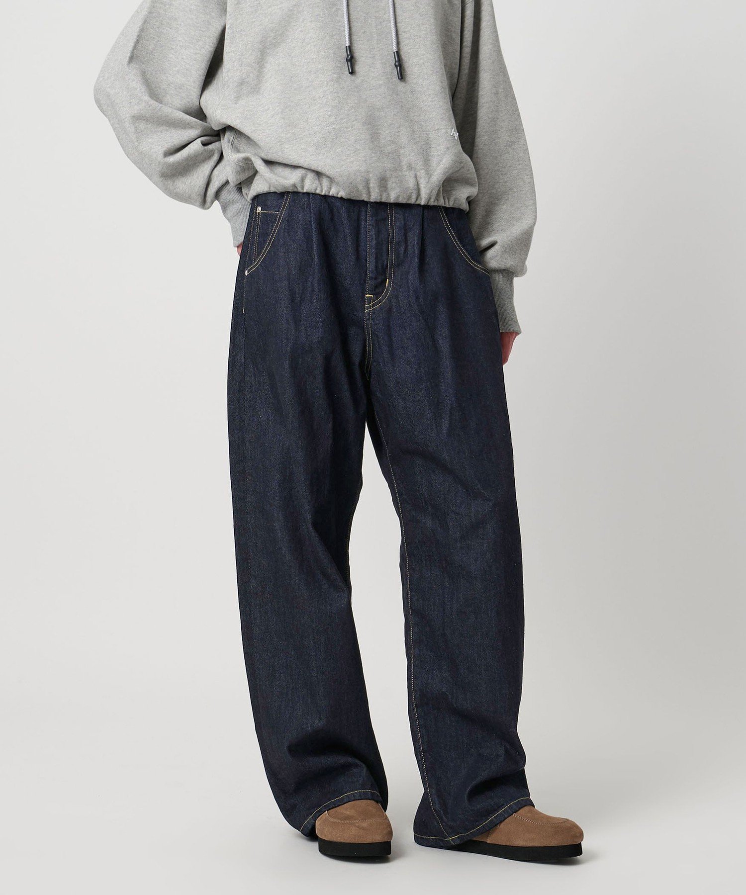 ＜ASTRAET＞1タック バルーン デニムパンツ ユナイテッドアローズ アウトレット パンツ ジーンズ・デニムパンツ ネイビー ブラック