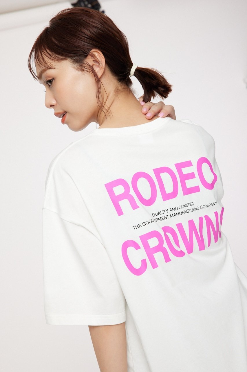 ロデオクラウンズ トップス レディース RODEO CROWNS WIDE BOWL COLOR BACK LOGO Tシャツ ロデオクラウンズワイドボウル トップス カットソー・Tシャツ ホワイト ブラック ピンク