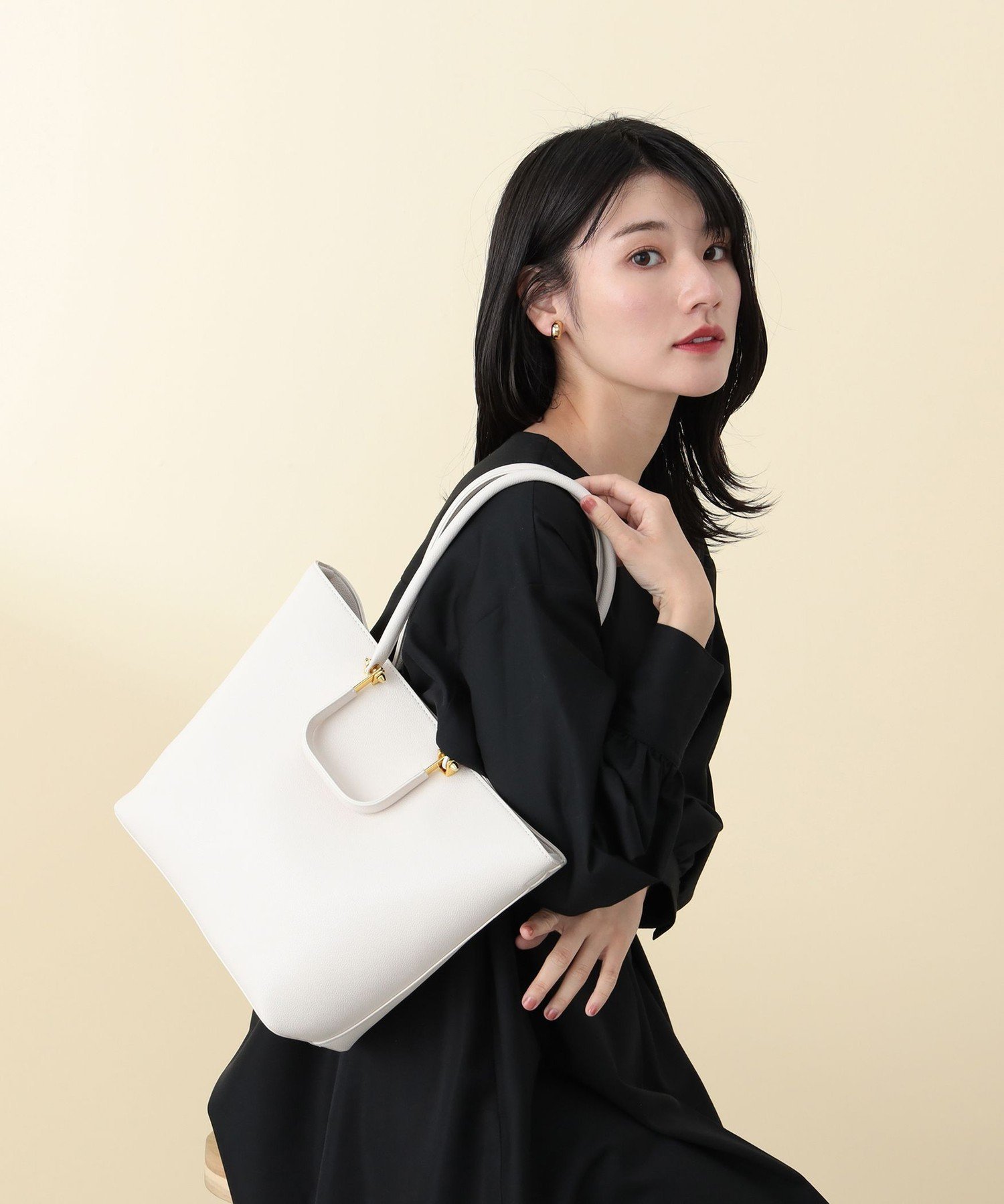 BEAMS HEART WOMEN バッグインポーチ 4WAYトートバッグ(A4サイズ収納可能) ビームス ハート バッグ トートバッグ ブラック ホワイト カーキグリーン【送料無料】