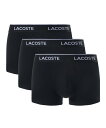LACOSTE 3パックストレッチコットントランクボクサーショーツ / ボクサーパンツ ラコステ インナー・ルームウェア ボクサーパンツ・トランクス ブラック ネイビー【送料無料】