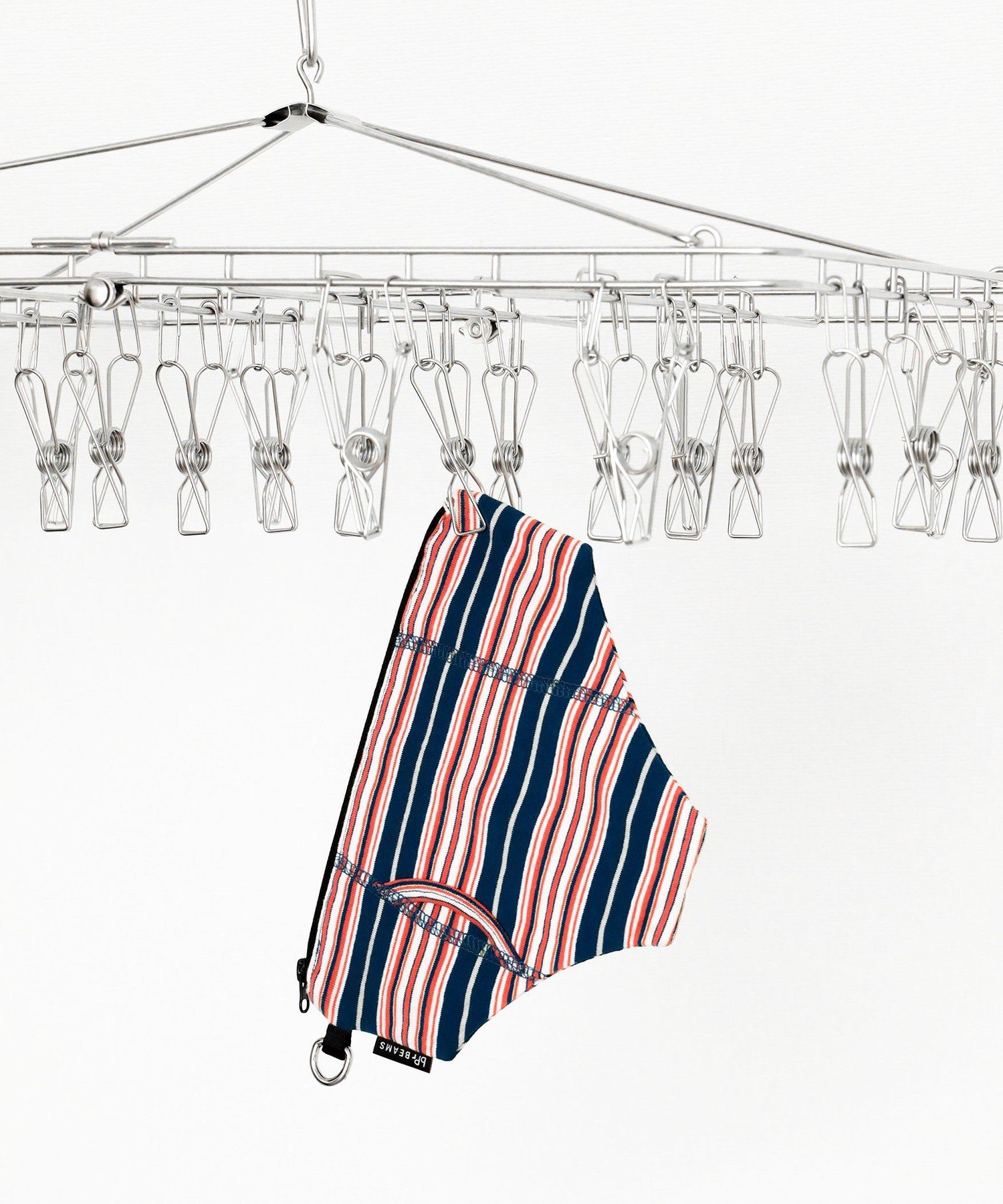 bPr BEAMS ボーダー ポーチ ビームス メン 財布・ポーチ・ケース ポーチ オレンジ ブラック ホワイト イエロー ブラウン