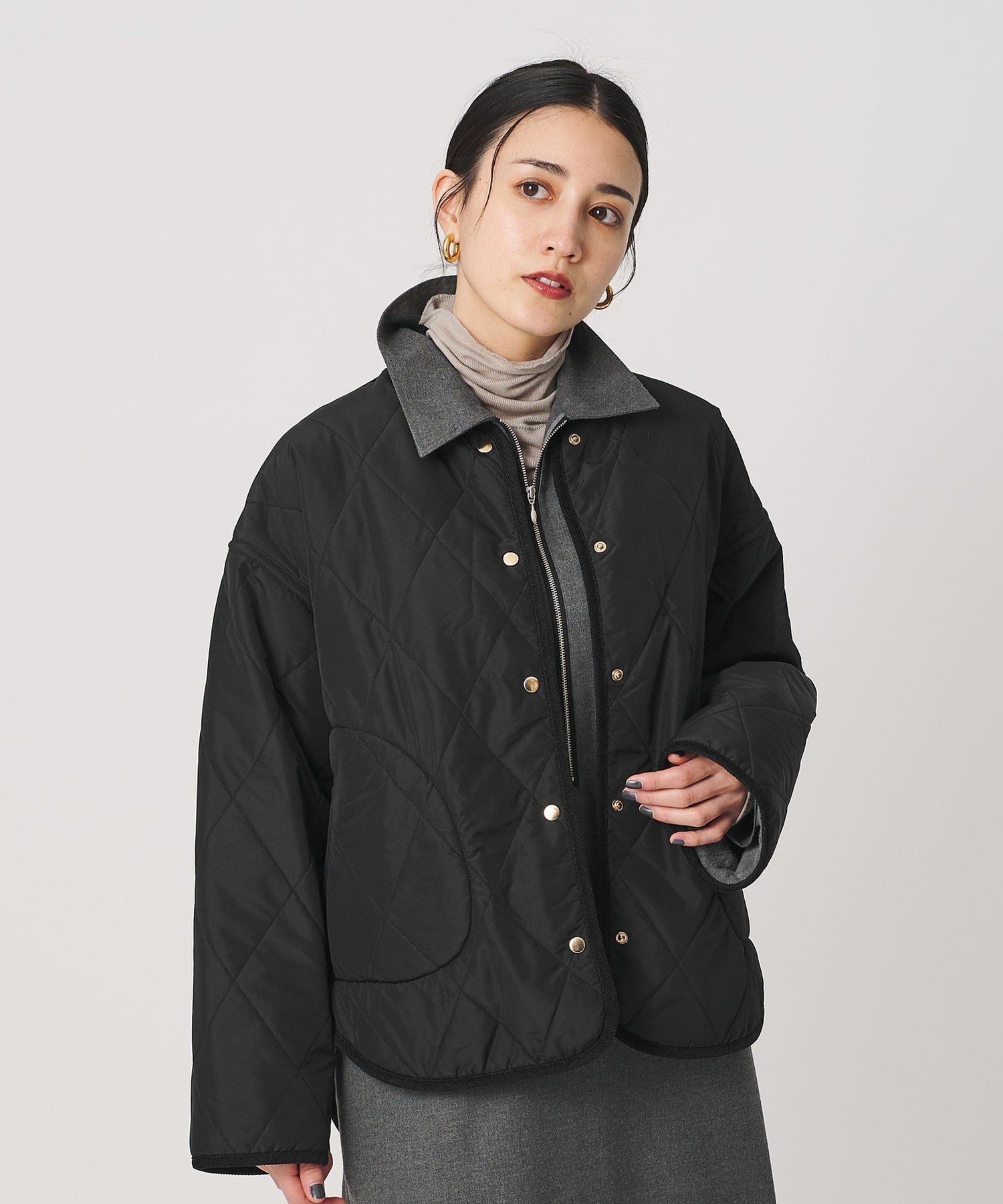 【SALE／10%OFF】BEAUTY&YOUTH UNITED ARROWS 【WEB限定】キルティング*フェイクファー リバーシブルブルゾン ビューティー＆ユース ユナイテッドアローズ ジャケット・アウター その他のジャケット・アウター ブラウン ブラック グレー【送料無料】