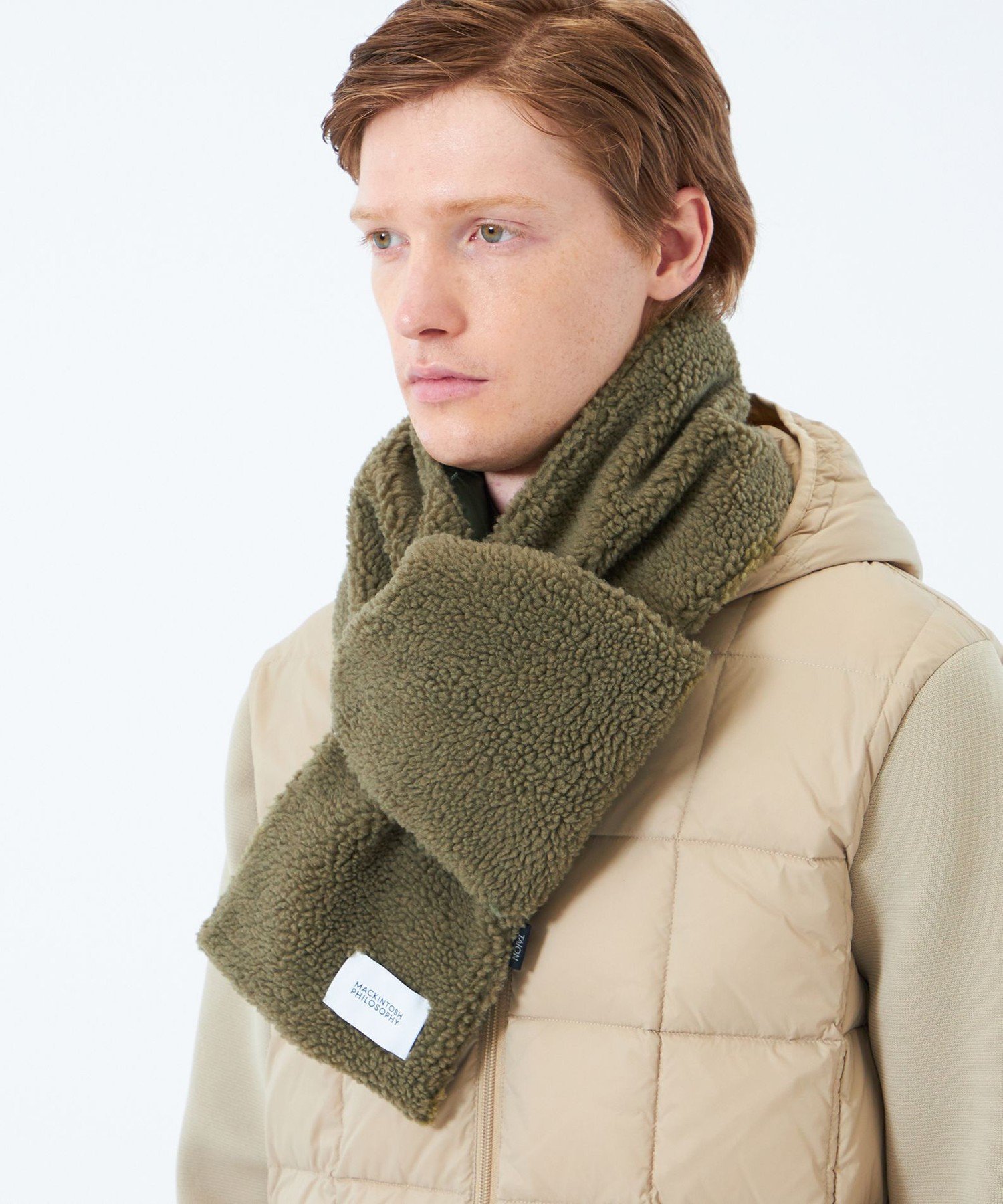 MACKINTOSH PHILOSOPHY タフタ*ボア リバーシブルダウンマフラー with TAION マッキントッシュ フィロ..