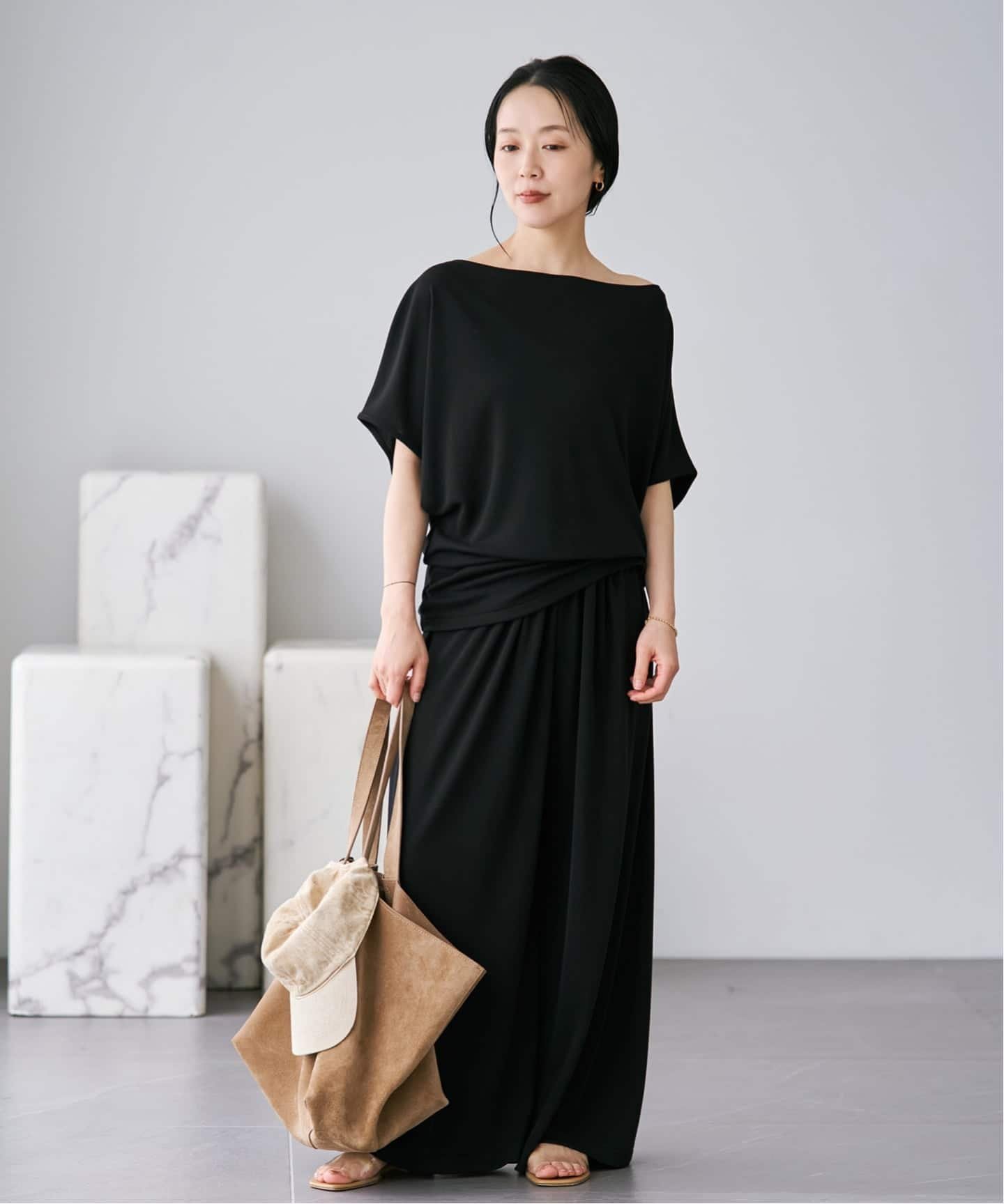 plage Jersey Drape パンツ プラージュ パンツ その他のパンツ ブラウン ブラック