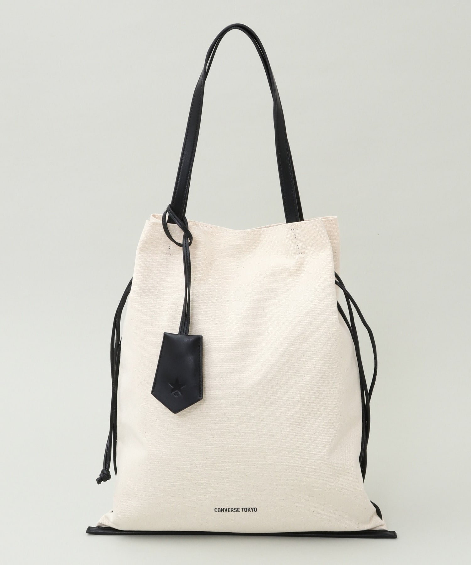 CONVERSE TOKYO CANVAS GATHERED TOTE BAG コンバーストウキョウ バッグ トートバッグ ブラック カーキ ベージュ【送料無料】