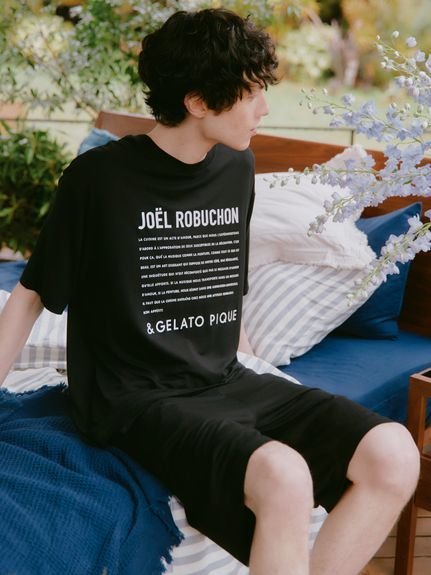 楽天Rakuten Fashiongelato pique 【接触冷感】【JOEL ROBUCHON】【HOMME】レーヨンロゴハーフパンツ ジェラートピケ パンツ その他のパンツ ブラック【送料無料】