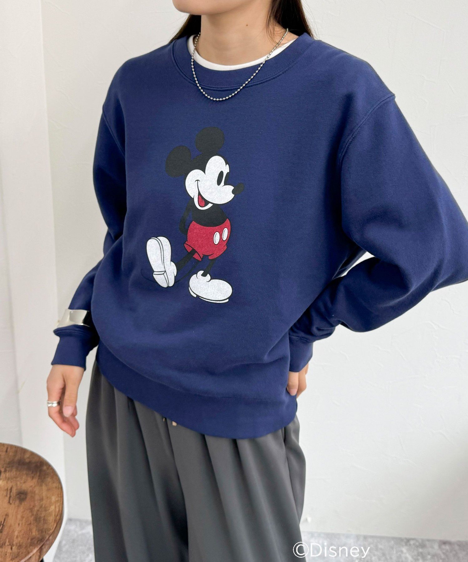 【SALE／30%OFF】fredy emue 【GOOD ROCK SPEED/グッドロックスピード】MICKEY 裏毛スウェット フレディ アンド グロスター トップス カットソー・Tシャツ ネイビー イエロー グレー【送料無料】のサムネイル