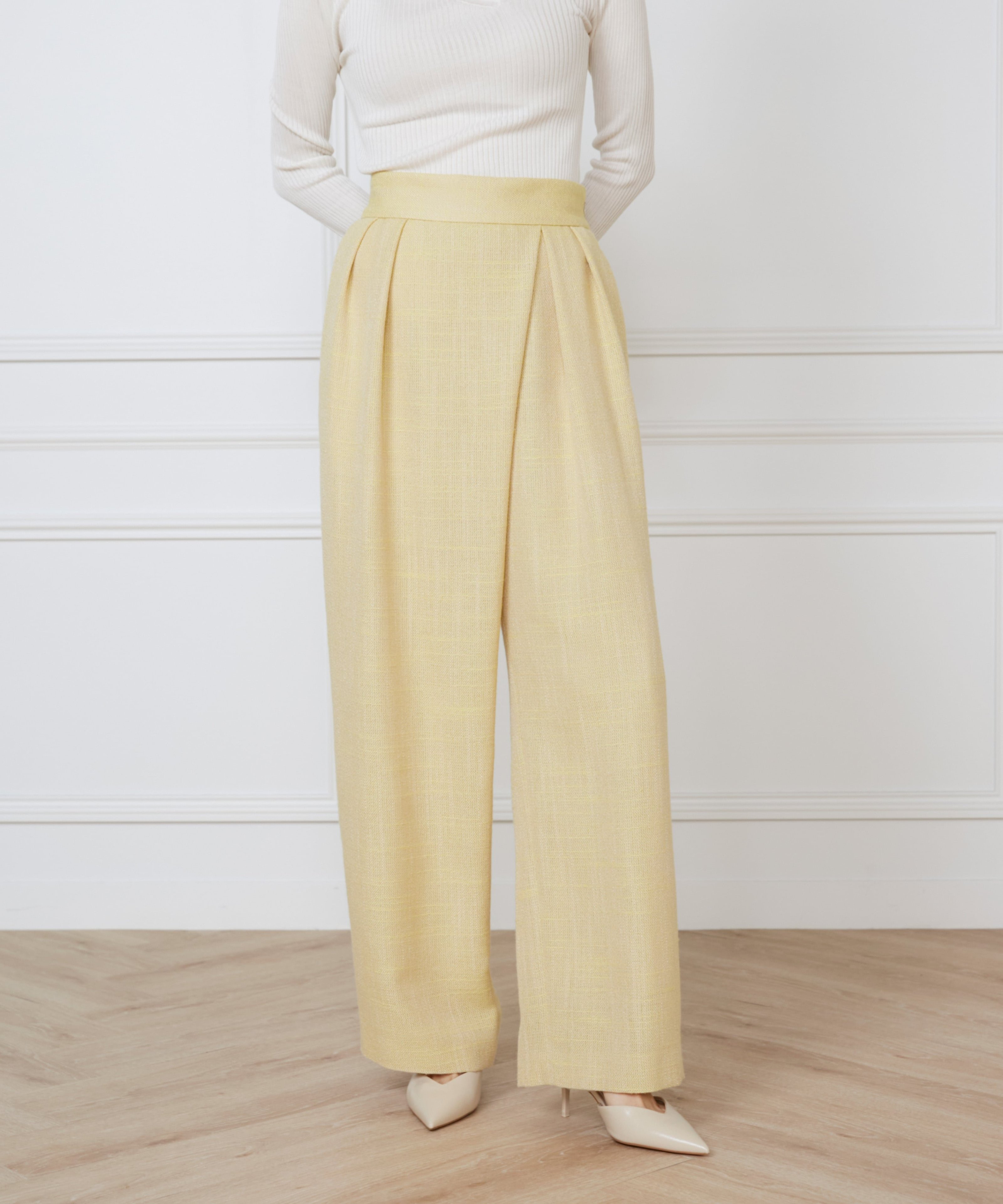 INED ラップパンツ《la veille by SUPERIOR CLOSET》 イネド パンツ スラックス・ドレスパンツ イエロー