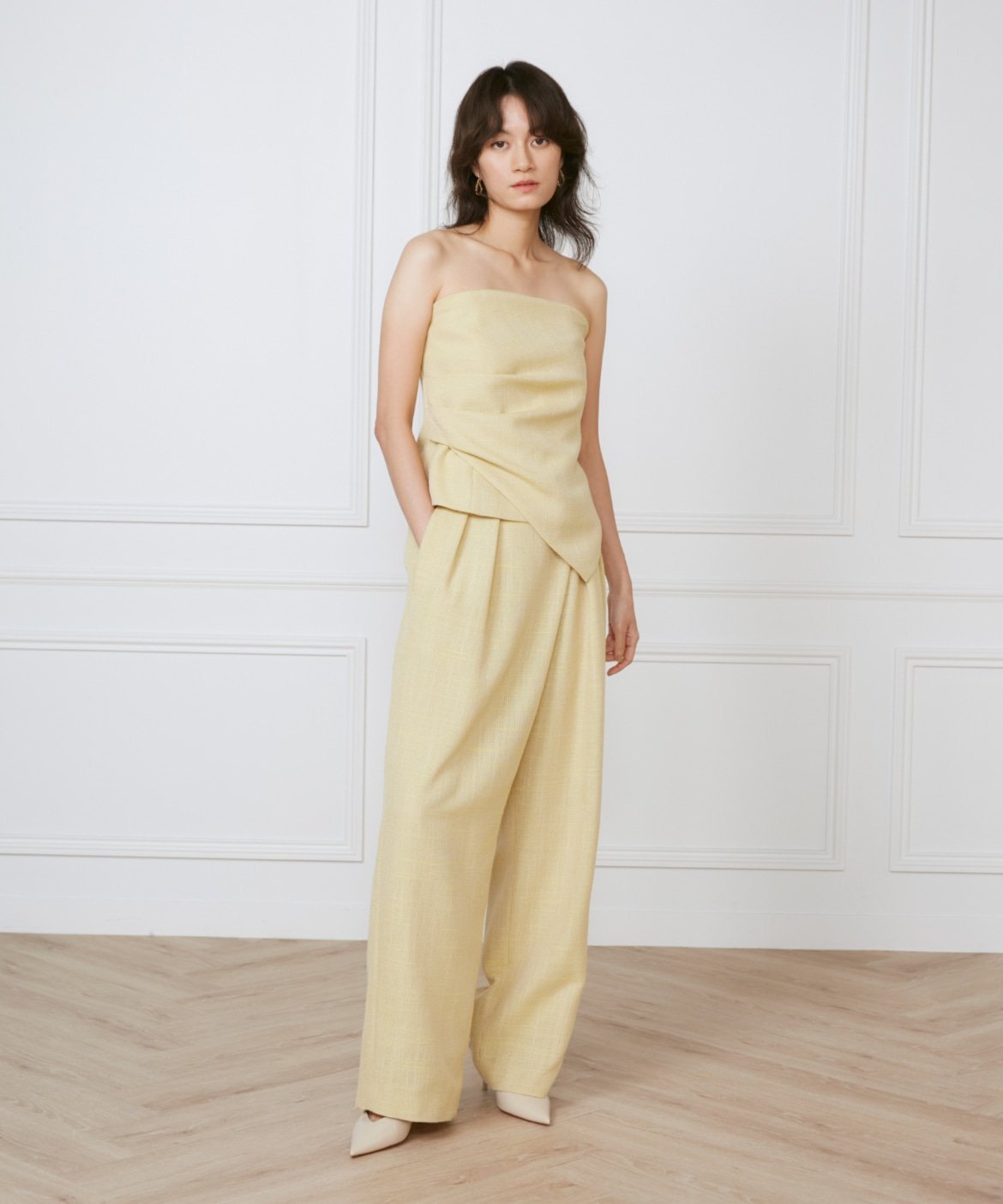 INED ラップパンツ《la veille by SUPERIOR CLOSET》 イネド パンツ スラックス・ドレスパンツ イエロー