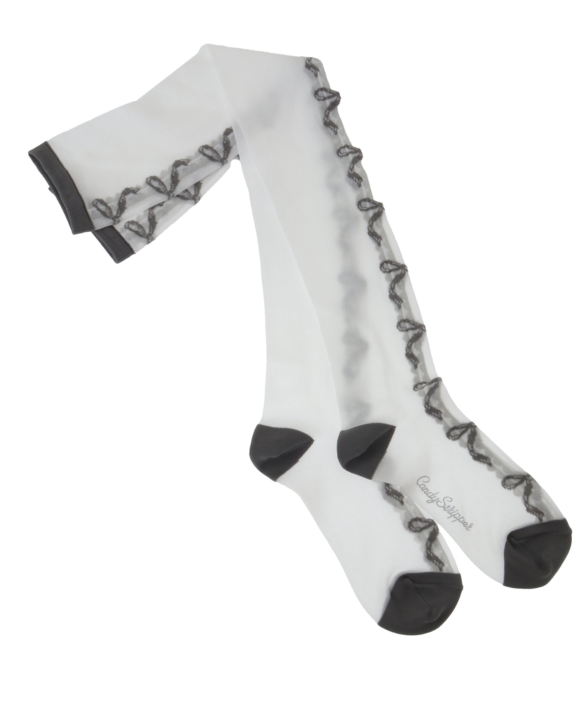 Candy Stripper FANCY RIBBON SHEER KNEE HIGH SOCKS キャンディストリッパー 靴下・レッグウェア 靴下 ブルー グレー レッド