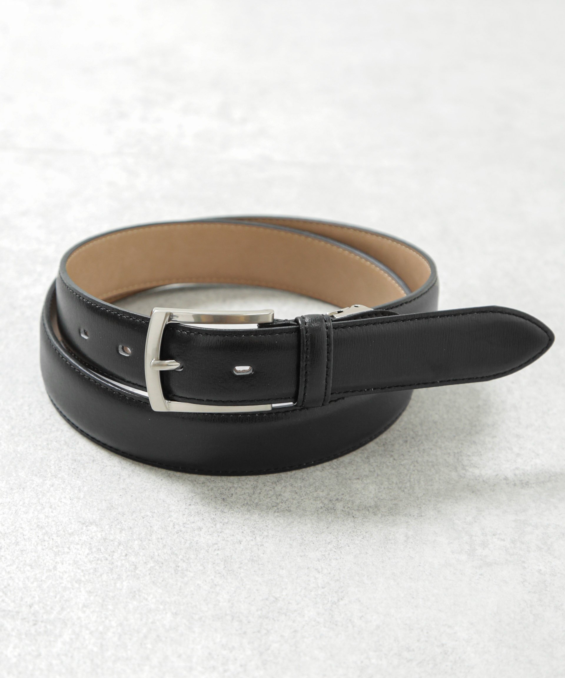 NANO universe 日本製 水シボスプリットレザーベルト ナノユニバース ファッション雑貨 ベルト ブラウ..