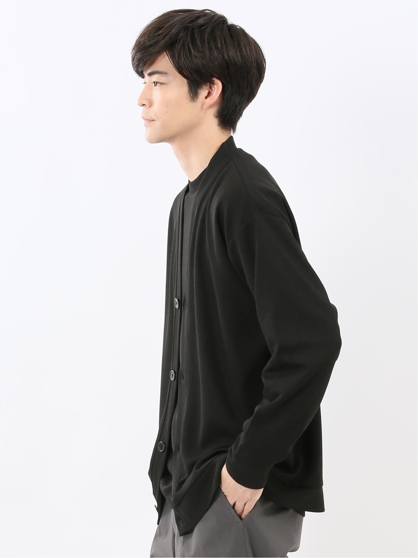 【SALE／30%OFF】m.f.editorial ストレッチ ワッフル Vネックカーディガン タカキュー トップス カーディガン ベージュ【送料無料】