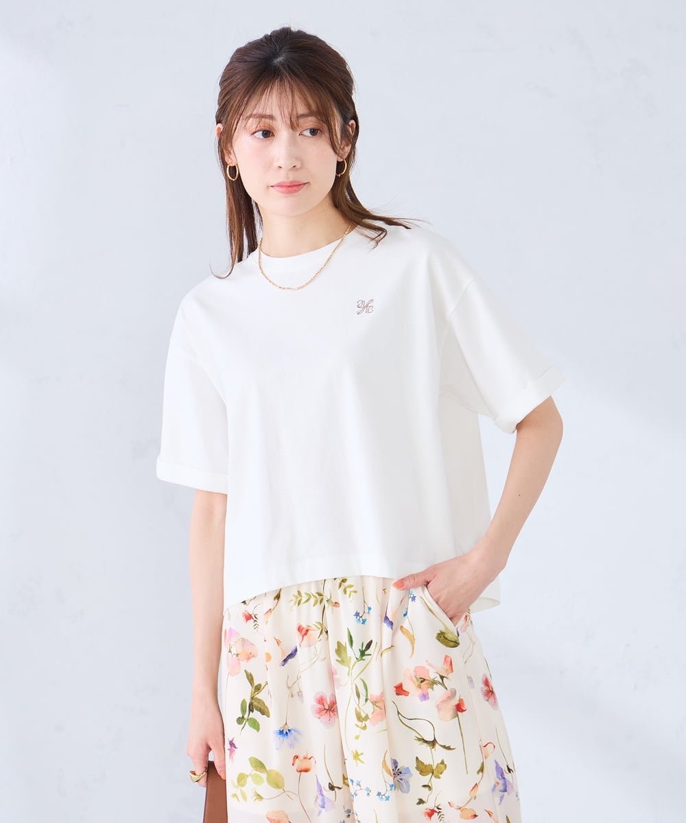 楽天市場】クロップド Tシャツ（カラーホワイト）（Tシャツ