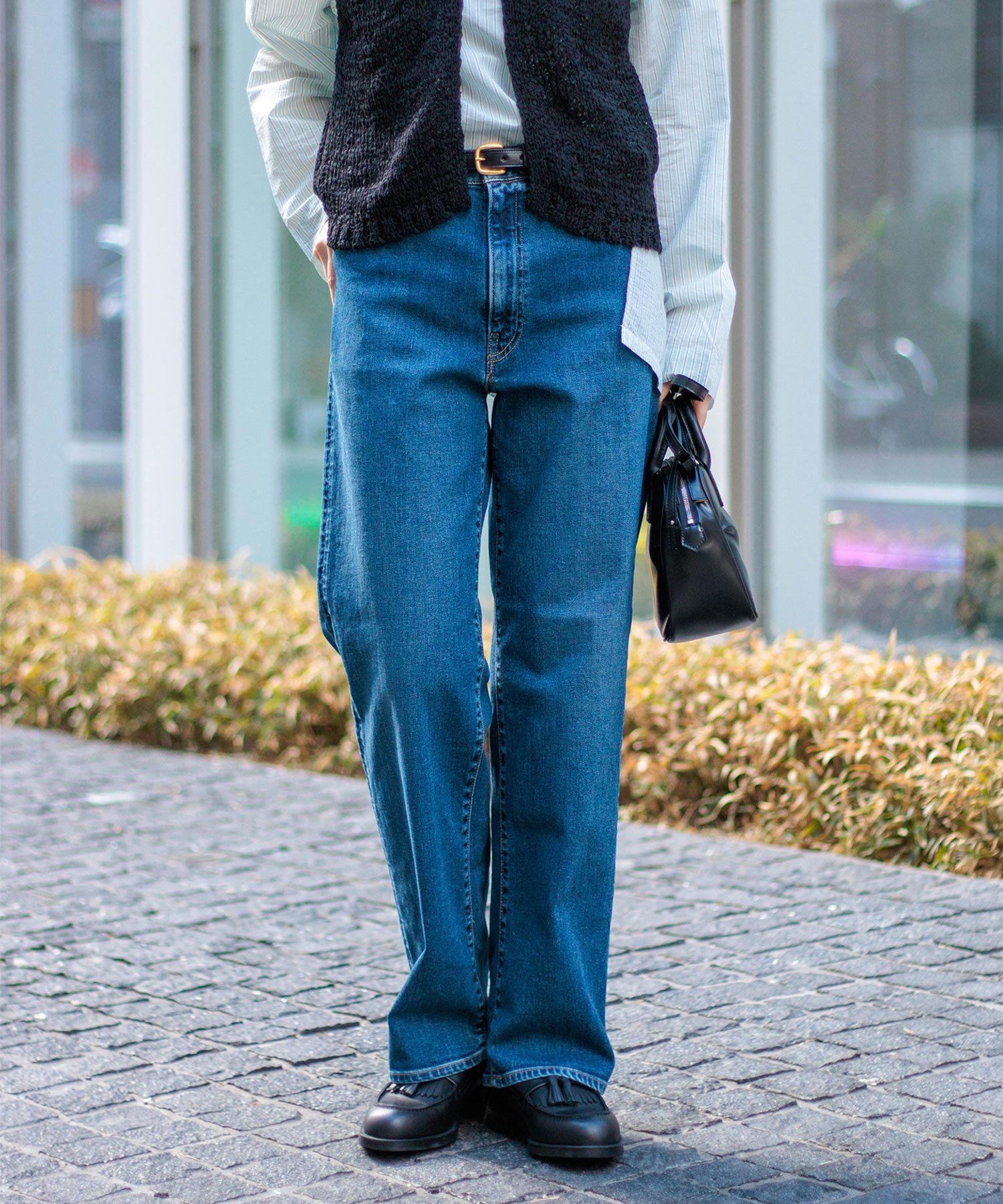 D.M.G. ストレッチデニム 5Pストレートデニム ドミンゴ パンツ ジーンズ・デニムパンツ ブルー【送料無料】