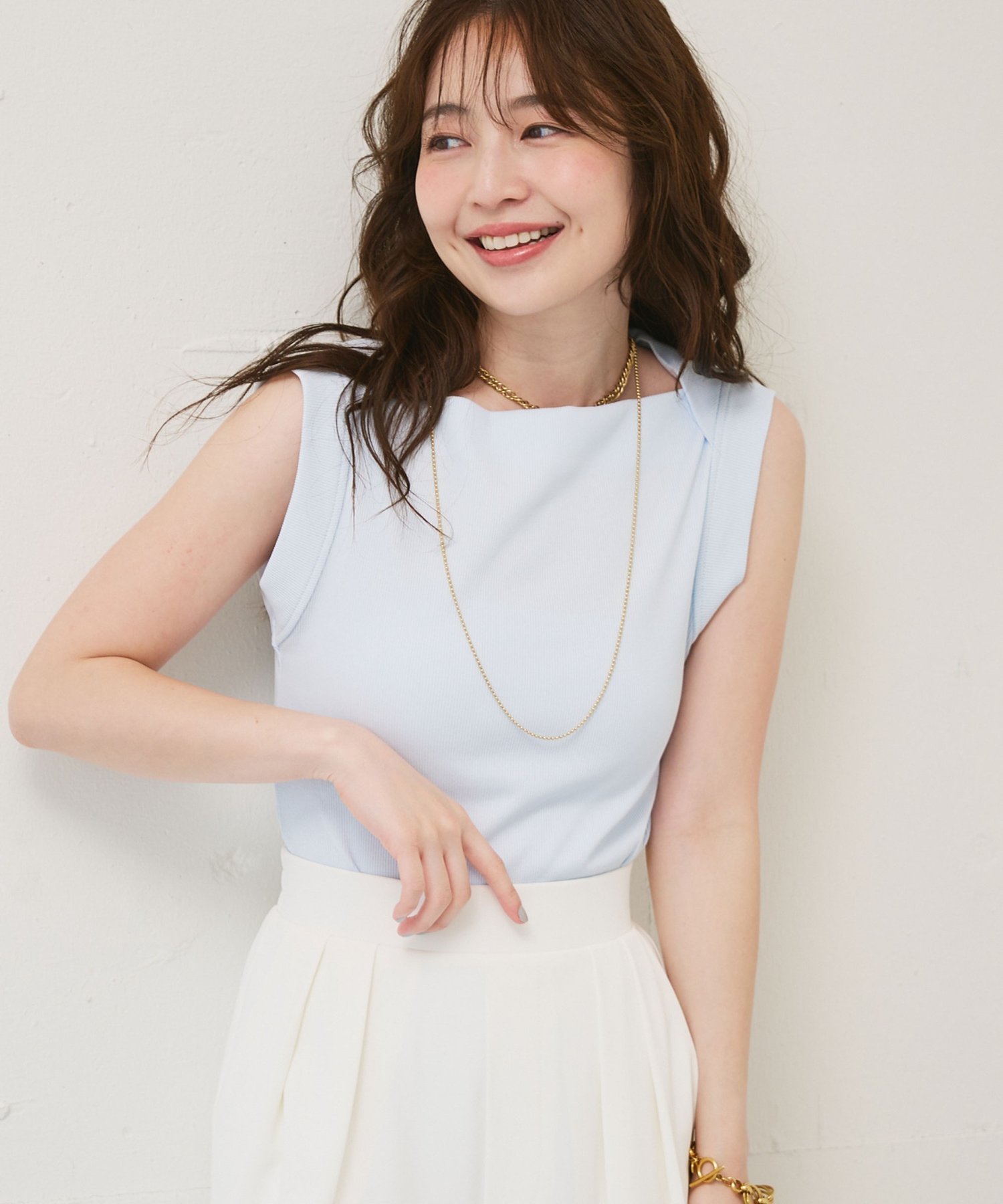 La boutique BonBon 【mikiカラー監修・今すぐお届け】リブタンク ラブティックボンボン トップス ノースリーブ・タンクトップ ホワイト ブルー ピンク【送料無料】