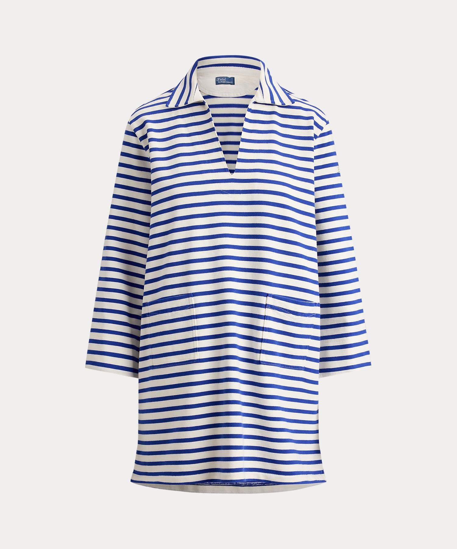 POLO RALPH LAUREN ストライプド コットン ドレス ラルフローレン ワンピース・ドレス ワンピース ホワイト【送料無料】