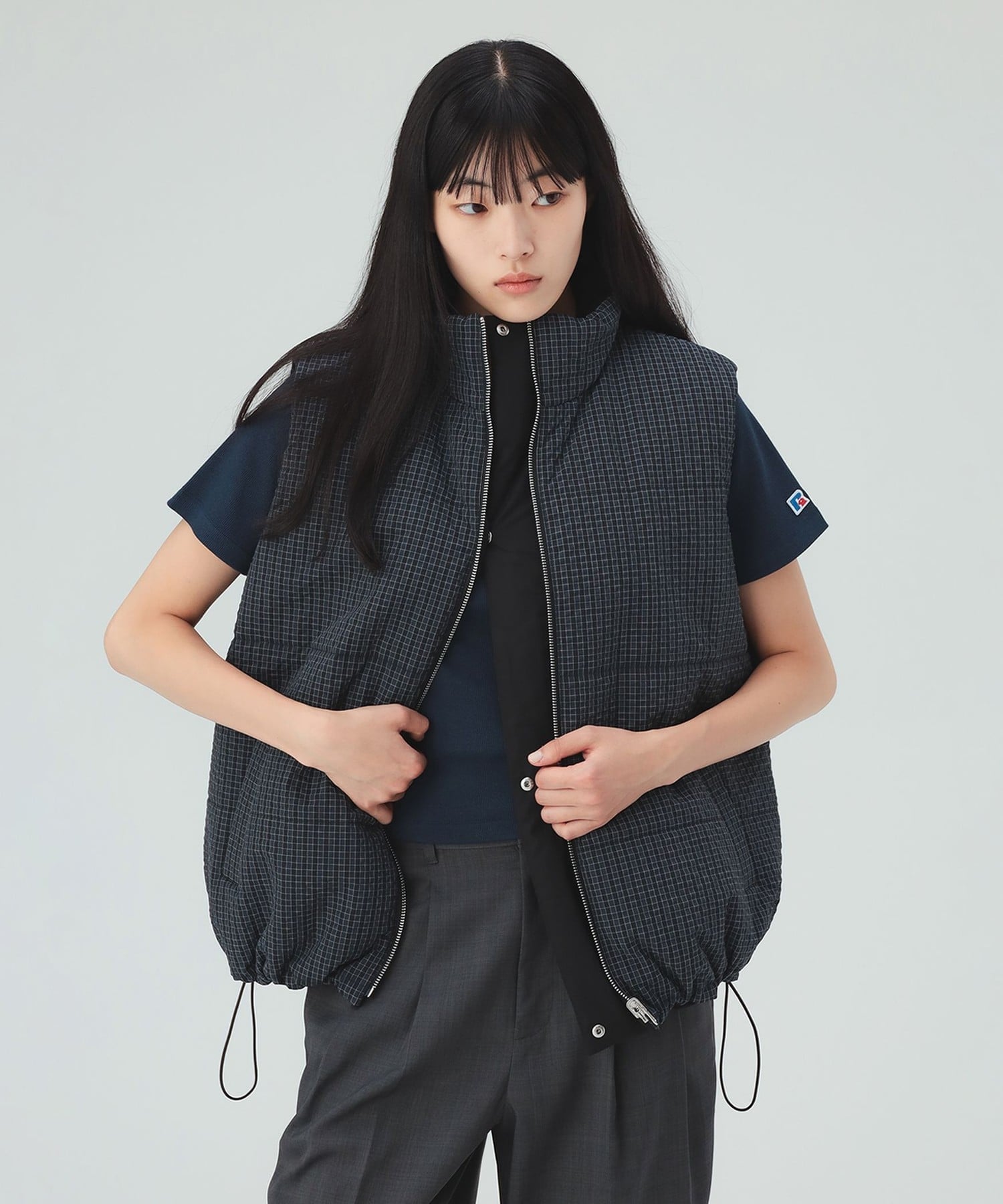 BEAMS HEART WOMEN 中綿 リバーシブル ベスト 26AW 秋新作 ロングシーズン 着回し レイヤード ビームス ハート トップス ベスト・ジレ ブラック【送料無料】