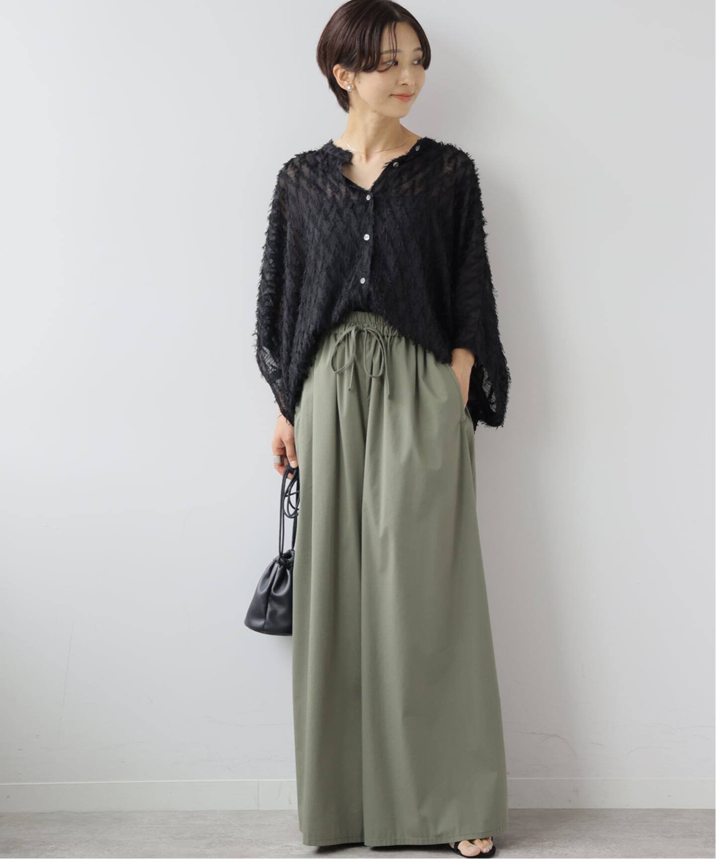 JOURNAL STANDARD relume シアーカットジャガードポンチョシャツ ジャーナル スタンダード レリューム トップス シャツ・ブラウス ブラック ベージュ