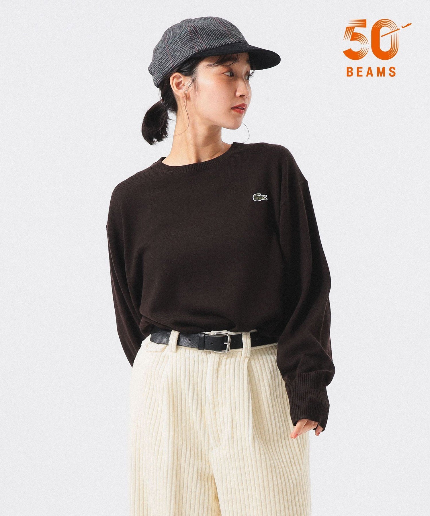 BEAMS BOY 【別注】LACOSTE / クルー ネック ニット ビームス ウイメン トップス ニット【送料無料】