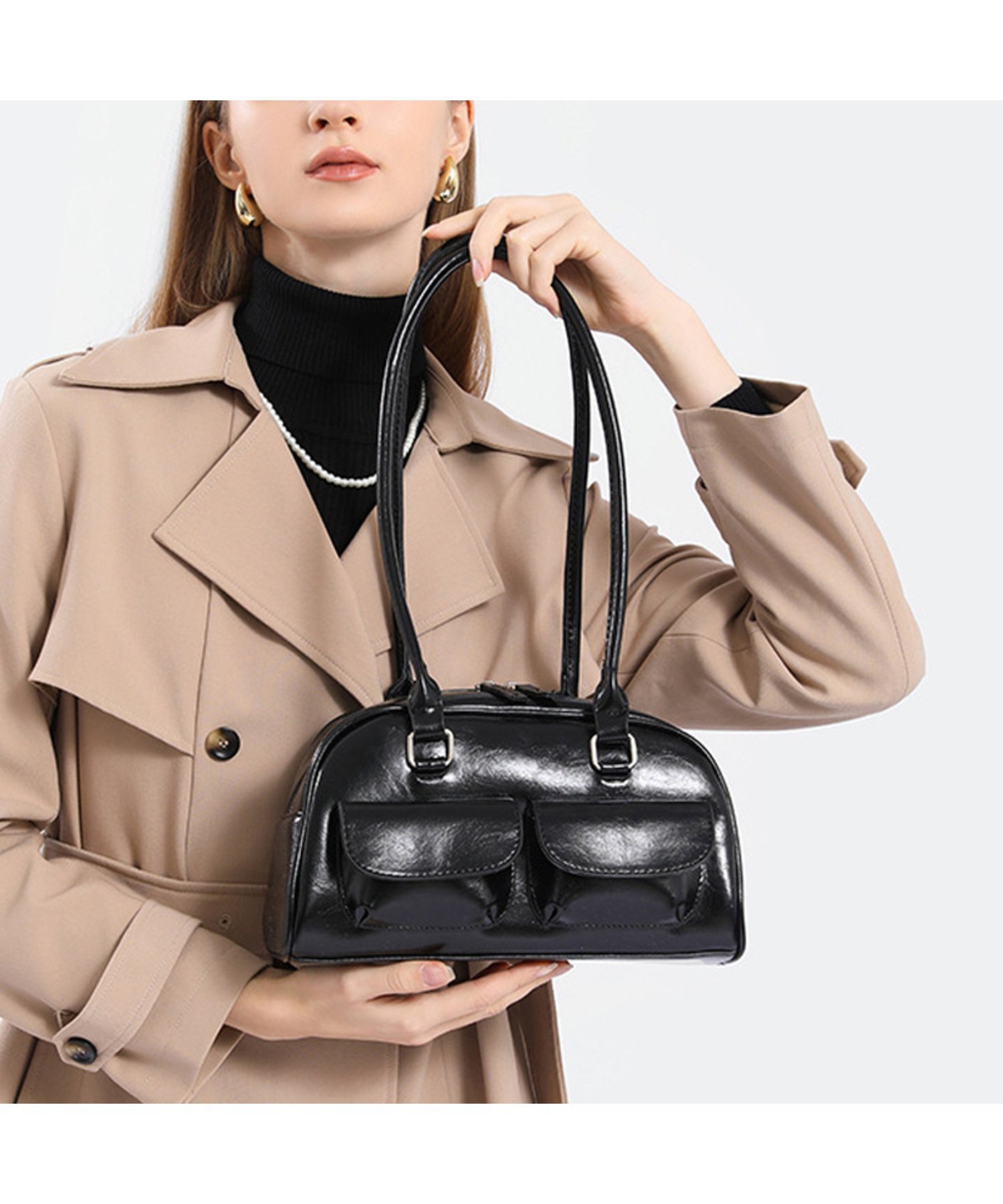 BACKYARD FAMILY ハンドバッグ 肩掛け ローラ バッグ ショルダーバッグ ホワイト ブルー ブラック ブラウン