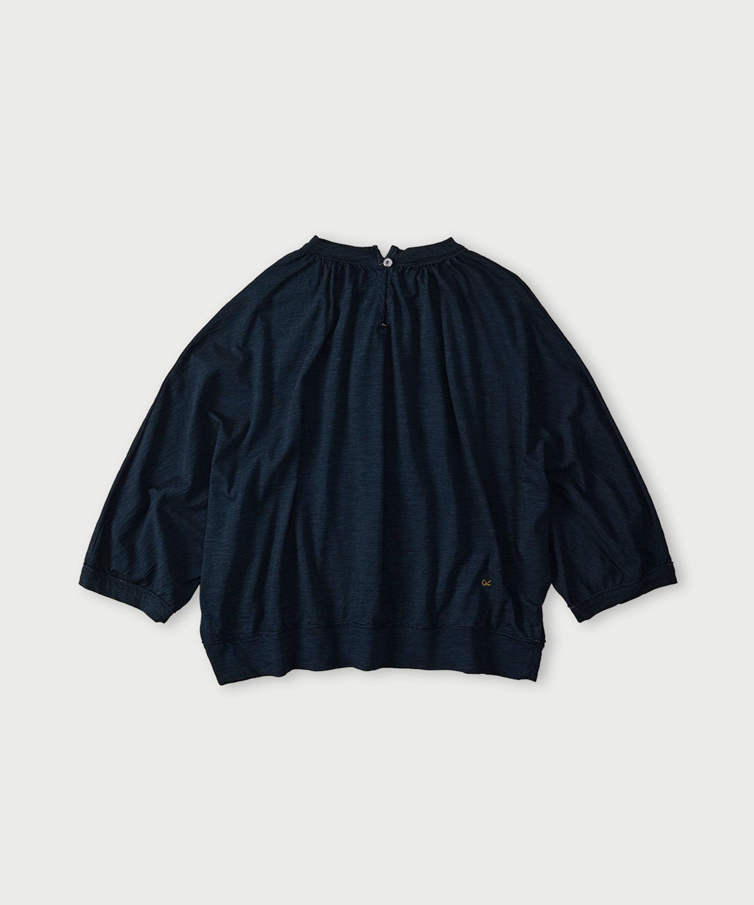 45R スーピマ天竺のギャザードルマン(インディゴ) フォーティファイブアール トップス カットソー・Tシャツ ブルー