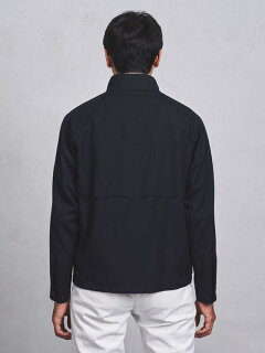 Wool Polyester Blouson 1125-139-6596: Navy Wool Polyester Blouson 1125-139-6596: Navy