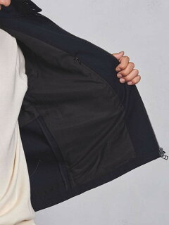 Wool Polyester Blouson 1125-139-6596: Navy Wool Polyester Blouson 1125-139-6596: Navy