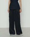 K.T KIYOKO TAKASE キュプラツイル サテンツイルワイドカーゴパンツ コムサ パンツ その他のパンツ カーキグリーン ネイビー ベージュ【送料無料...