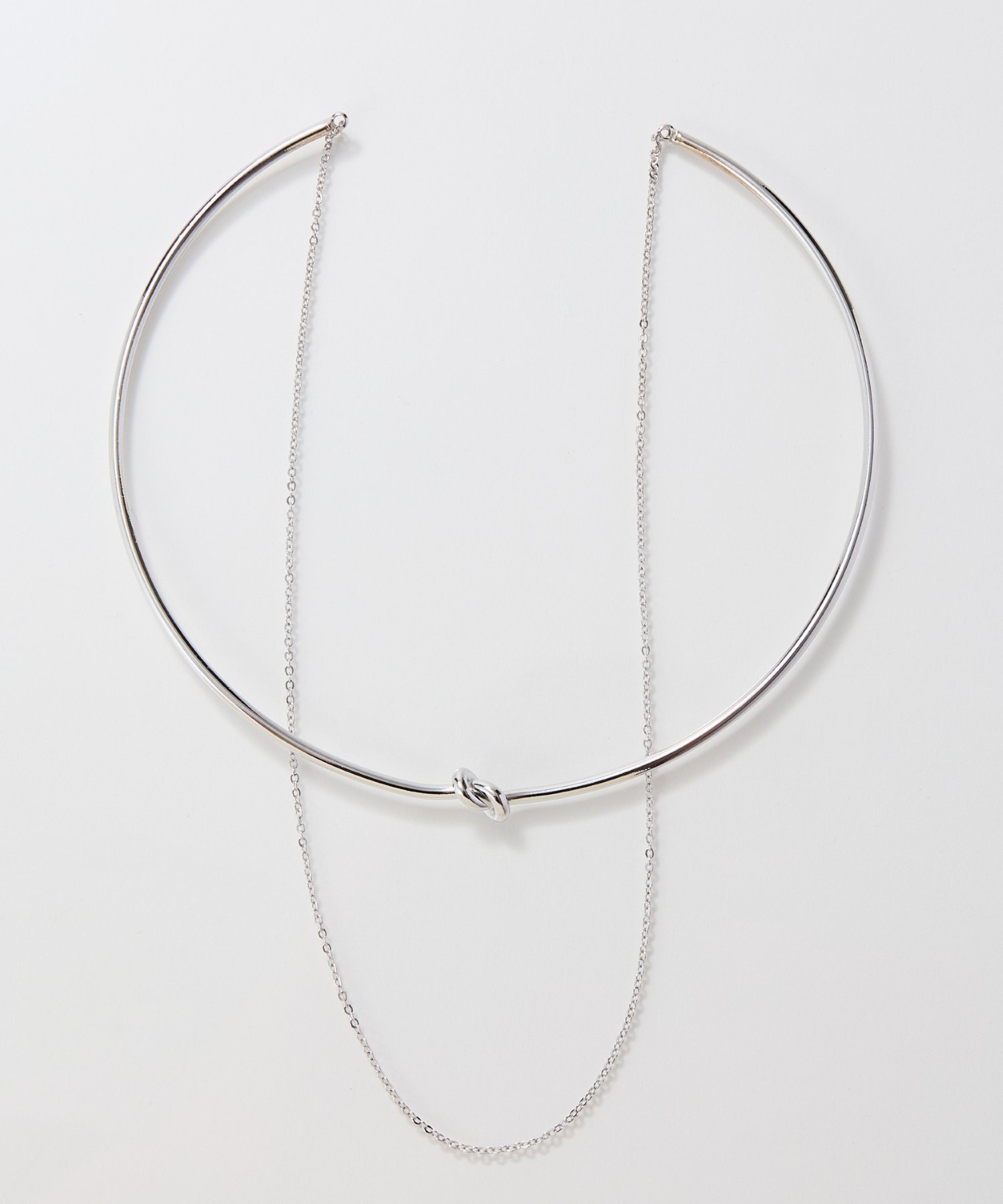 Phoebe ノットラインレイヤードチョーカー シルバー/ネックレス/ネックカフ/36cm ジュエルアディクト アクセサリー・腕時計 チョーカー シルバー