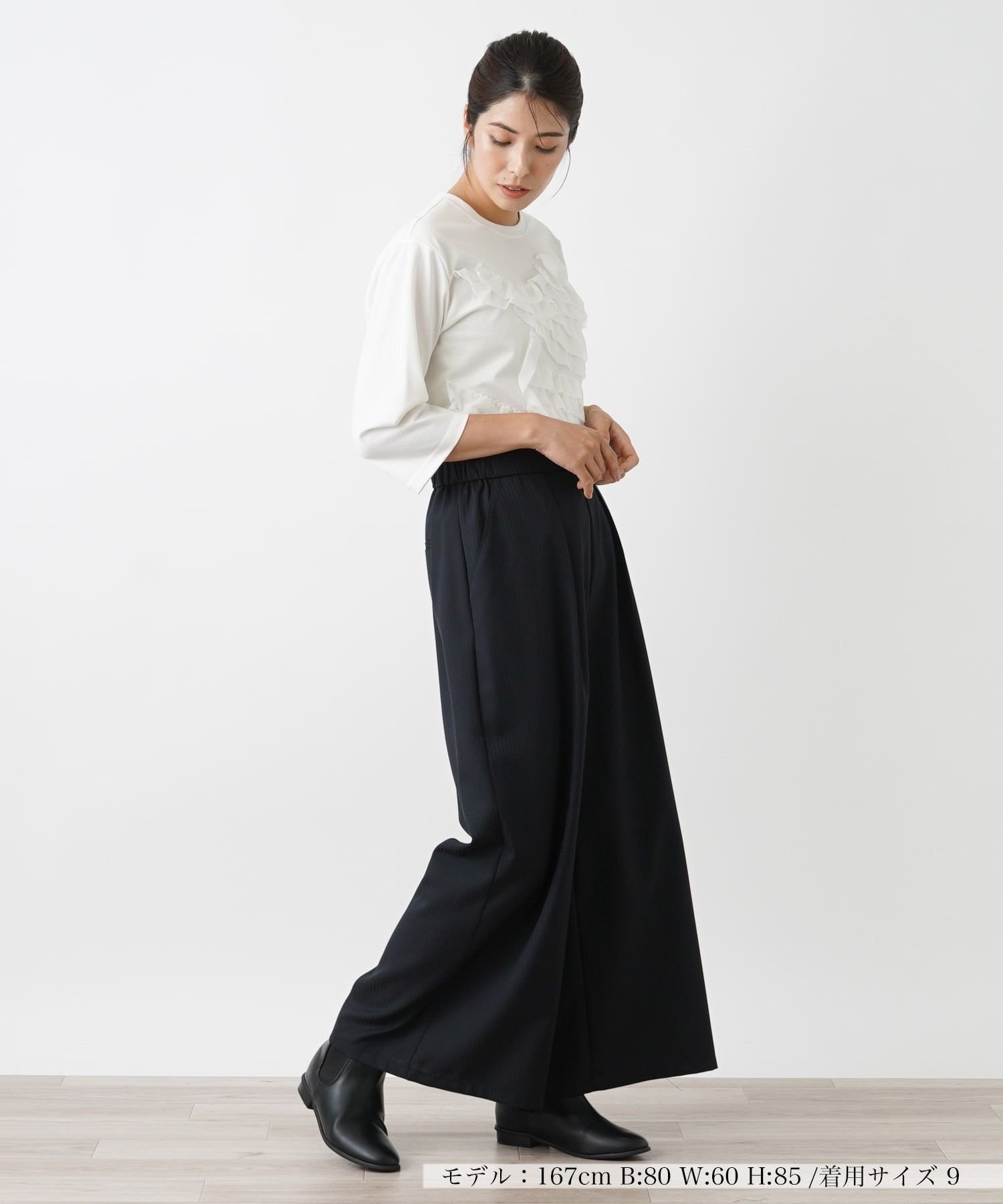 Leilian ワイドパンツ レリアン パンツ その他のパンツ ネイビー