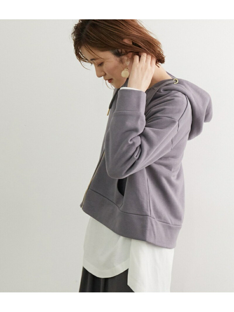 ROPE' PICNIC 裏毛ジップショートパーカー ロペピクニック トップス パーカー・フーディー グレー ブラウン ベージュ カーキ【送料無料】のサムネイル